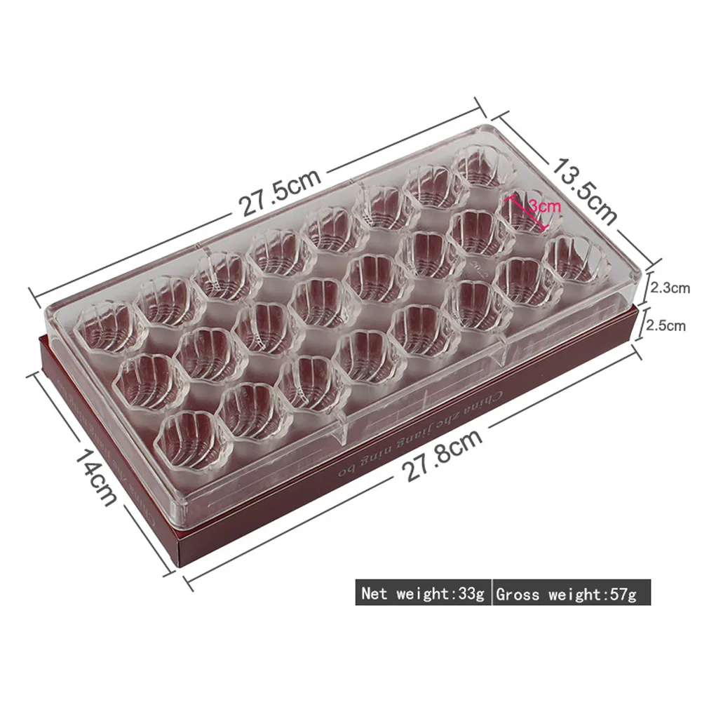 Clear Hard Chocolate Mold Maker PC Polycarbonate DIY 24 Scallop Shell Candy Mold Mould Bakeware Wholesale Free Shipping images - 6