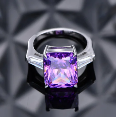 

Фиолетовое Женское кольцо 10*12 из высокоуглеродистого сплава s925 Серебряное кольцо в виде яблока с зеленым ледяным цветком европейский и американский стиль