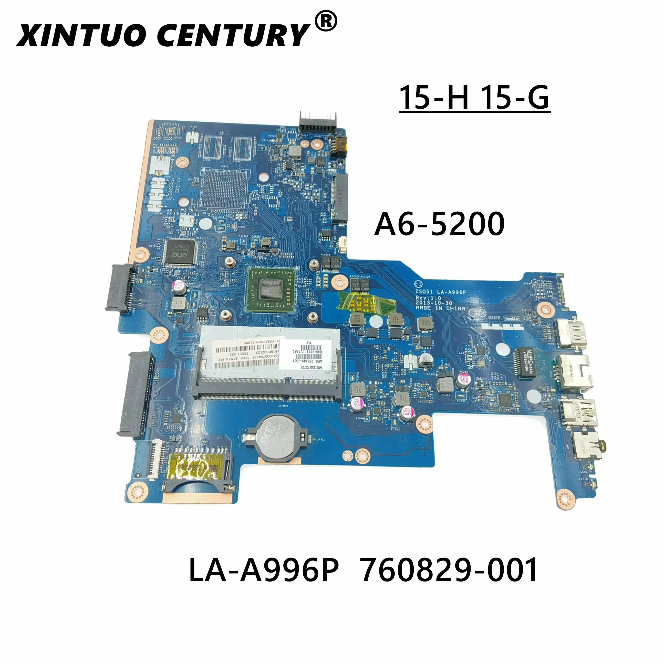 

For HP 15-G 15-H 760829-001 760149-501 Laptop Motherboard With A6-5200 DDR3 LA-A996P 100% working
