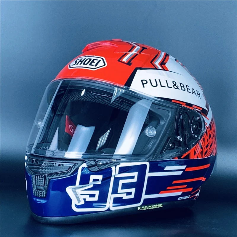 

Мотоциклетный шлем с красным муравьем, на все лицо