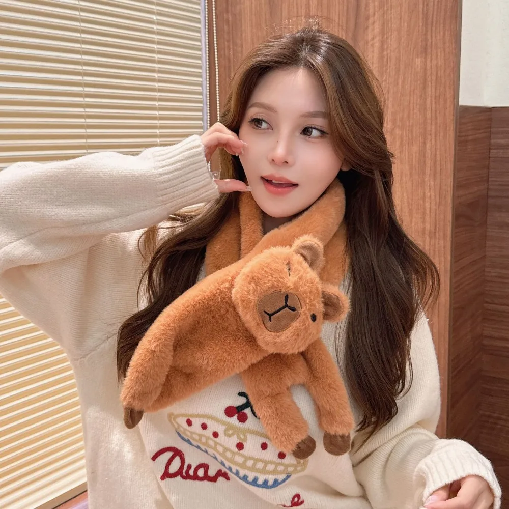 Женский шарф-крест плюшевый теплый шейный платок элегантный утолщенный шарф для