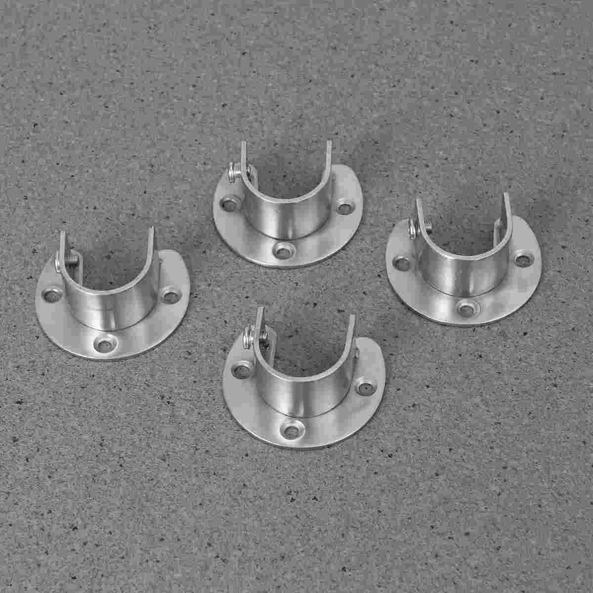 

28 Pcs Flange Socket Closet Pole Socket Flange Seat Wardrobe Rail Support Bracket Support U Shaped Bracket