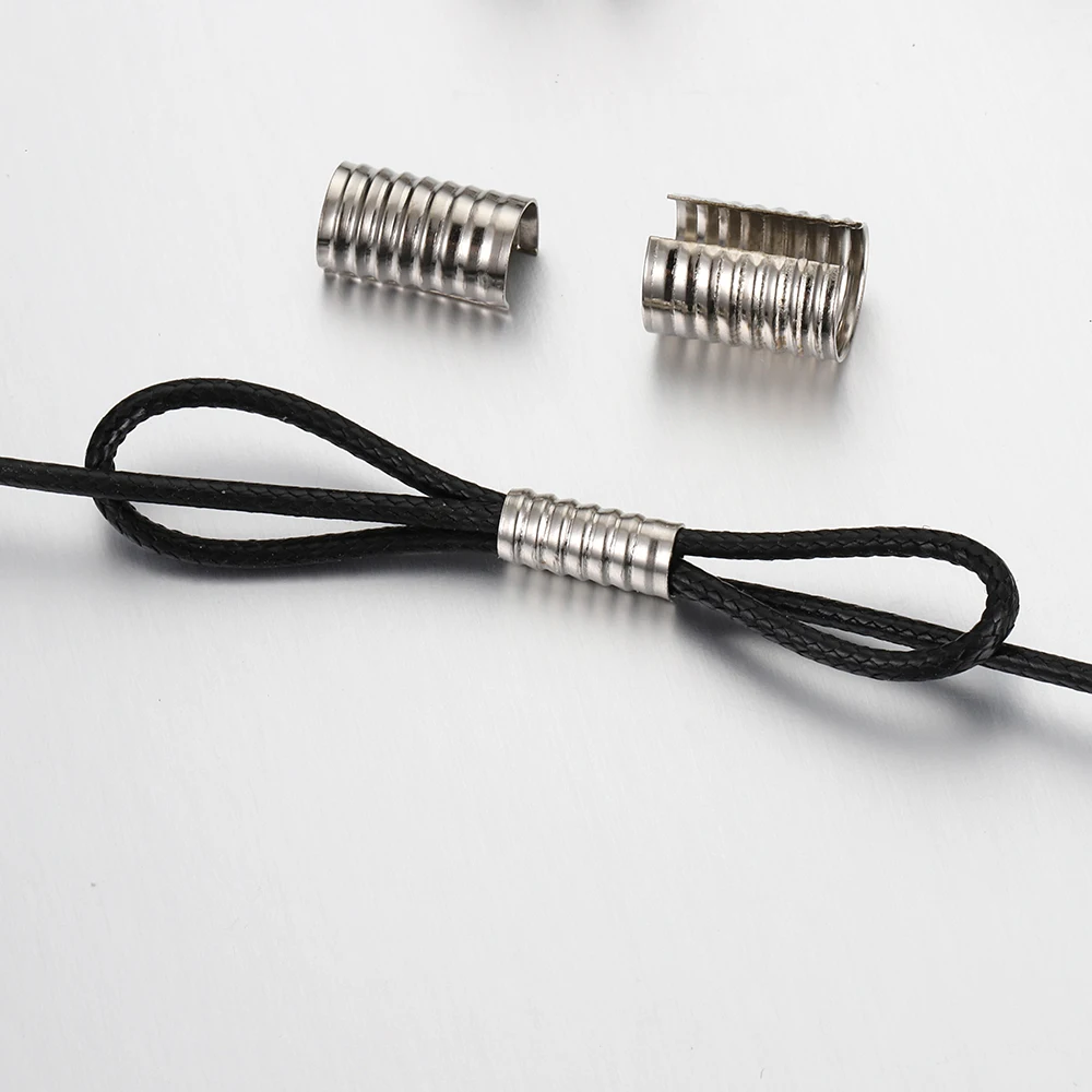 100Pcs Cord String Tube Crimping End Caps Fastener End Rope Clip for DIY Jewelry Making Braid Rope Bracelet Findings Supplier