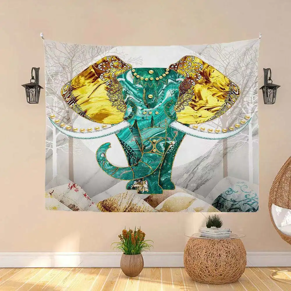 Tapestry for Bedroom Aesthetic, Ethnic Elephant Tapestry Wall Hanging Boho Colorful Small Tapestry, 150 * 130cm images - 6