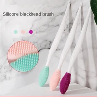 1pc silicone nose brush soft two sided nose brush to clean remove blackheads brush facial makeup tool nose brush cleansing