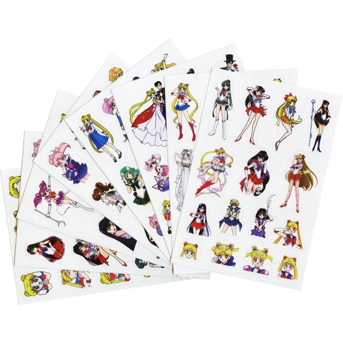 

8pcs Cartoon Anime Sailor Moon Stickers Hand Account Stickers Mobile Phone Computer Album Diary Transparent PVC Stickers