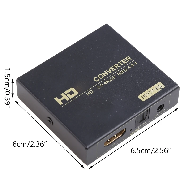

H7JA 4K@60Hz Extractor Converter, to + ( SPDIF + RCA L/R Stereo ), Video Splitter