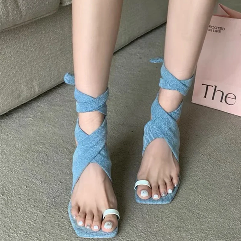 

Gladiator High Heels Sexy Ankle Strap Women Sandals 2022 Summer Mesh Pumps Open Toe Slippers Designer Party Dress Women Shoes