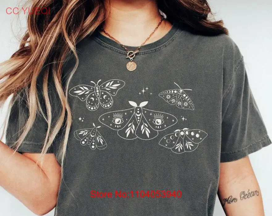 Футболка Celestial Moth Lunar Simple Whimsigoth Goblincore Mystical с длинными или короткими рукавами