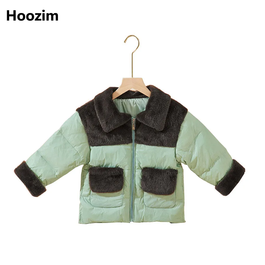 

White Duck Down Jacket For Girls 3 To 9 Years Fashion Orange Faux Fur Turn Down Collar Outerwear Kids Boys Clothes Coat Winter