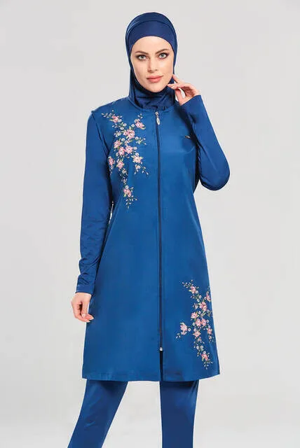 

IQRAH Adasea 1153-19 Light Navy Blue Full Off Hijab Swimwear