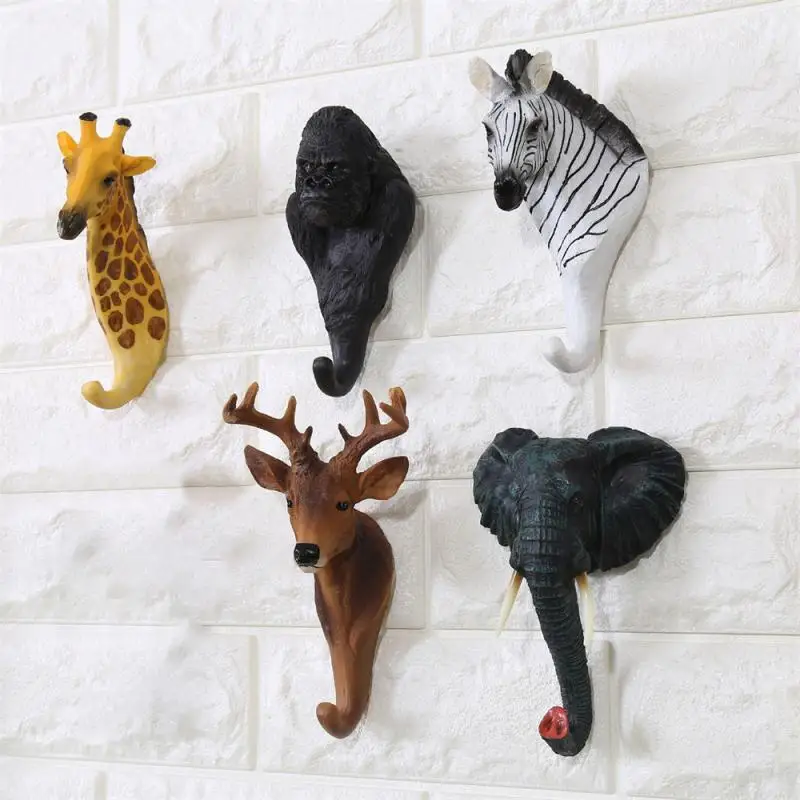 

Multi-purpose Hook Wall Decoration Clothing And Hat Hook 3d Animal Rack Resin Wall Coat Rack Vintage Resin Hook Hook