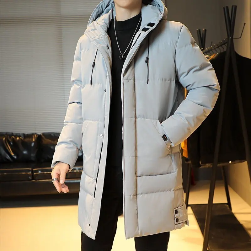 M-8XL medium length cotton coat men's coat autumn  winter tide handsome thickened cotton-padded jacket winter down cotton suit