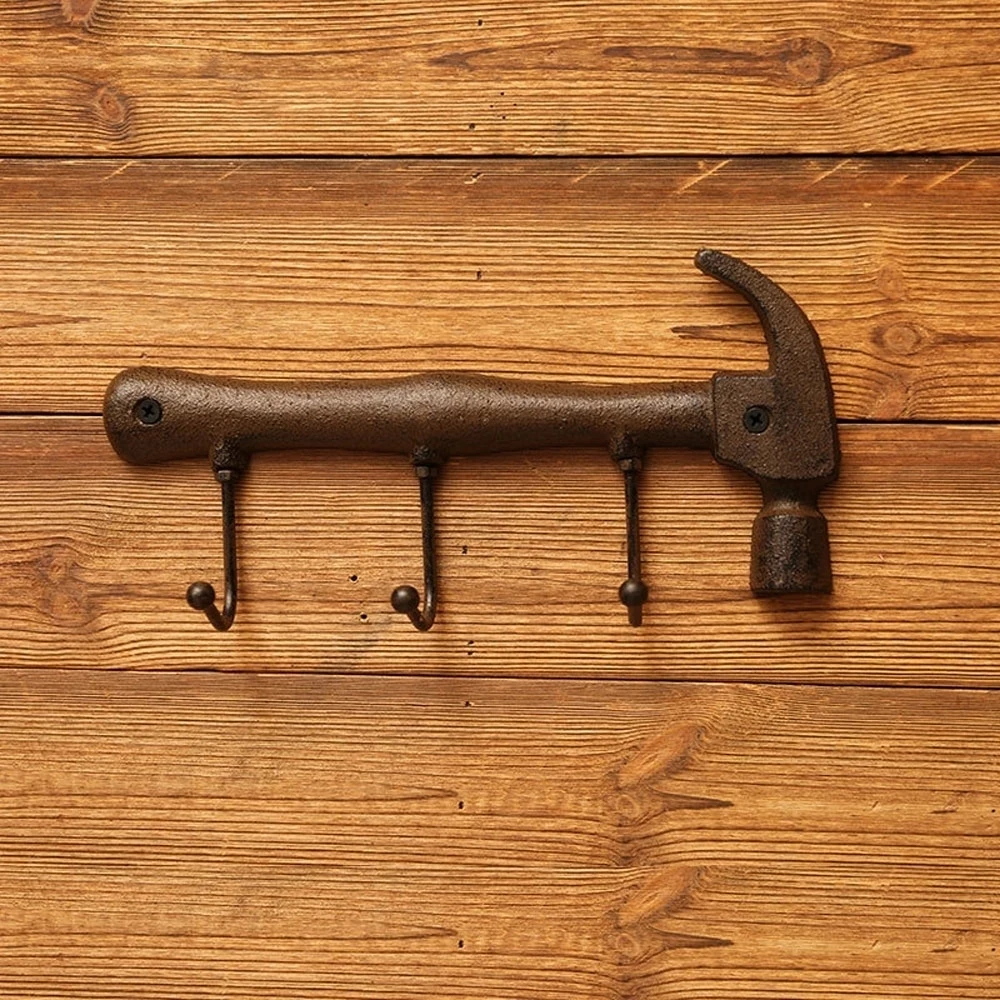

Industrial Bar Decoration Unique Ornamental Functional Key Organizer Stylish Abstract Iron Hook For Keys Iron Home Decor Antique