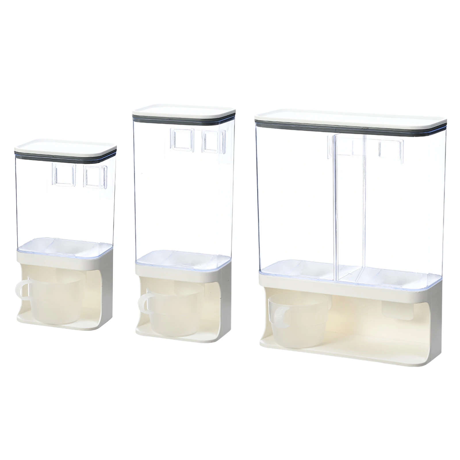 Настенный диспенсер для сухой пищи большой контейнер хранения риса с сеткой 1/2