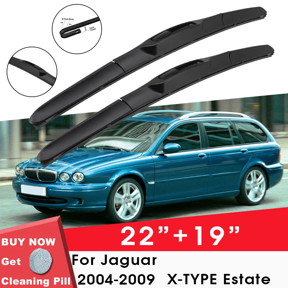 

Car Wiper Blade Front Window Windshield Rubber Wiper For Jaguar X-TYPE Estate 2004-2009 22"+19" LHD RHD Car Accessories