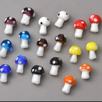 10pcslot 16x12mm lampwork glass mushroom beads colourful loose beads for jewelry making diy necklace bracelet accessories