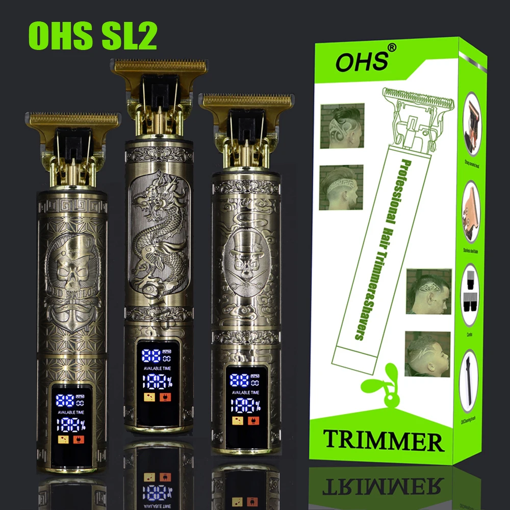 

OHS SL2 T9 0 мм профессиональная машинка для стрижки волос триммер для бороды электрическая Мужская бритва для волос Машинка для стрижки бороды