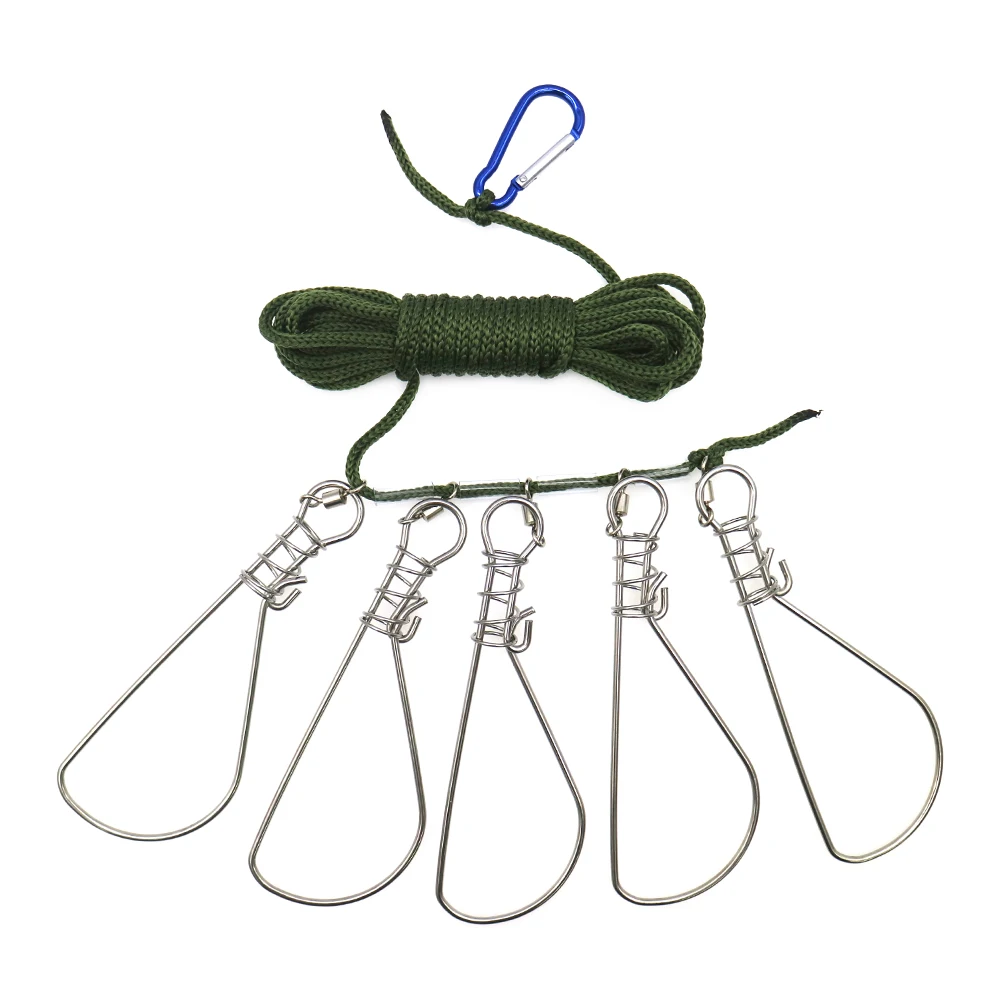 

Fishing Lock Buckle Stainless Steel Live Fish Lock Belt Fishing Stringer Fishing Tackle for Accessories