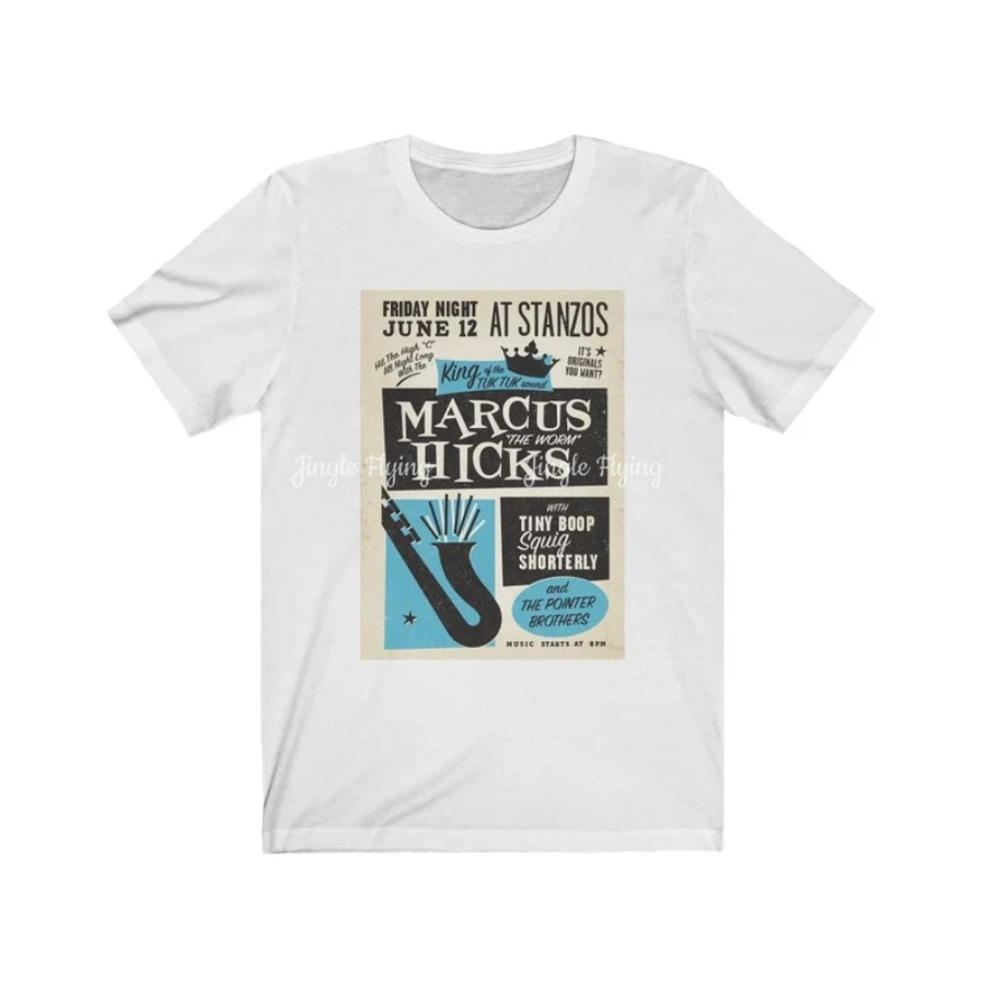 Marcus The Worm Hicks Винтажная рубашка с плакатом в стиле джаза Футболка унисекс