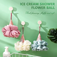 bath puff bath ball exfoliating scrubber mesh foaming sponge body skin cleaning tool hanging bathroom shower accessories