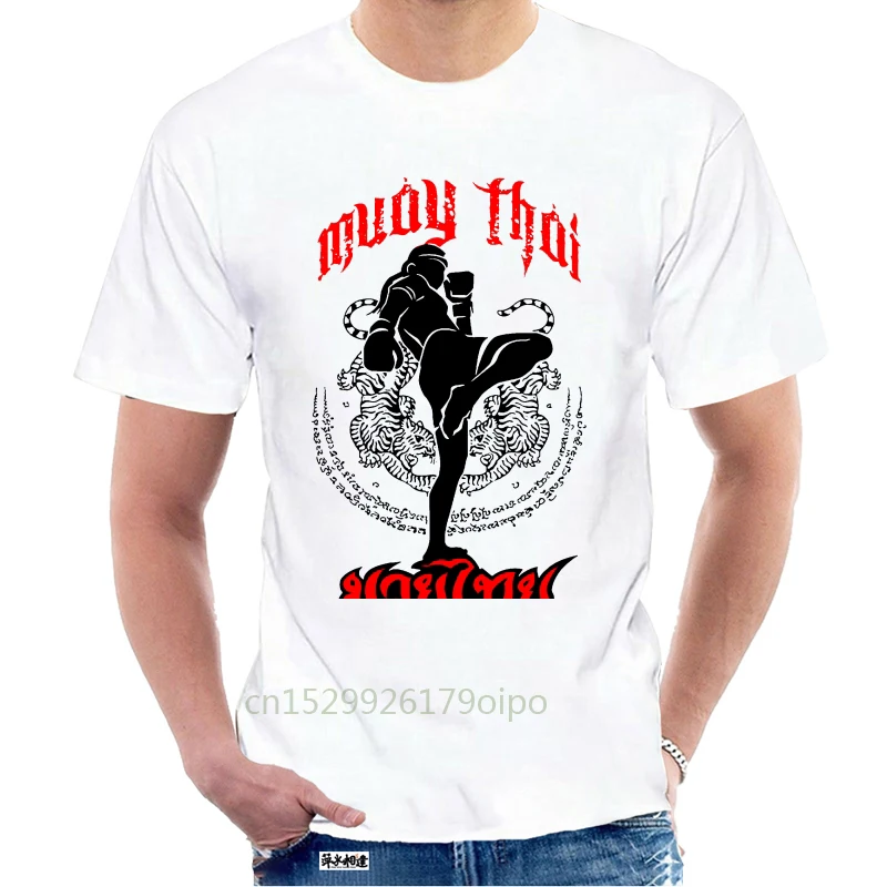 Мужские футболки Муай Тай пинать Тайланд боевое искусство логотип значок
