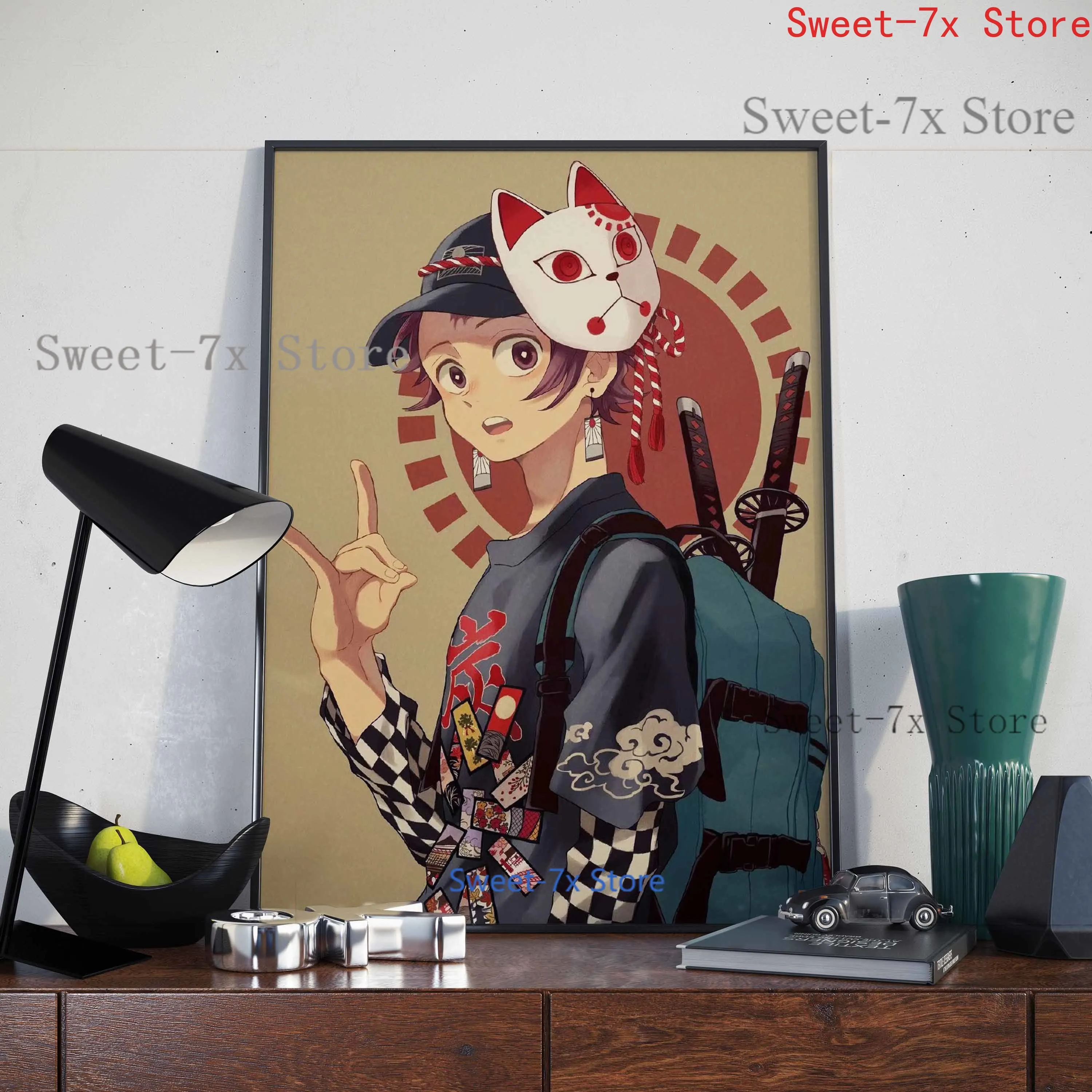 

HD Japanese Anime Demon Slayer Canvas Painting Art Nordic Posters and Prints Wall Pictures for Living Room Decoration Frameless