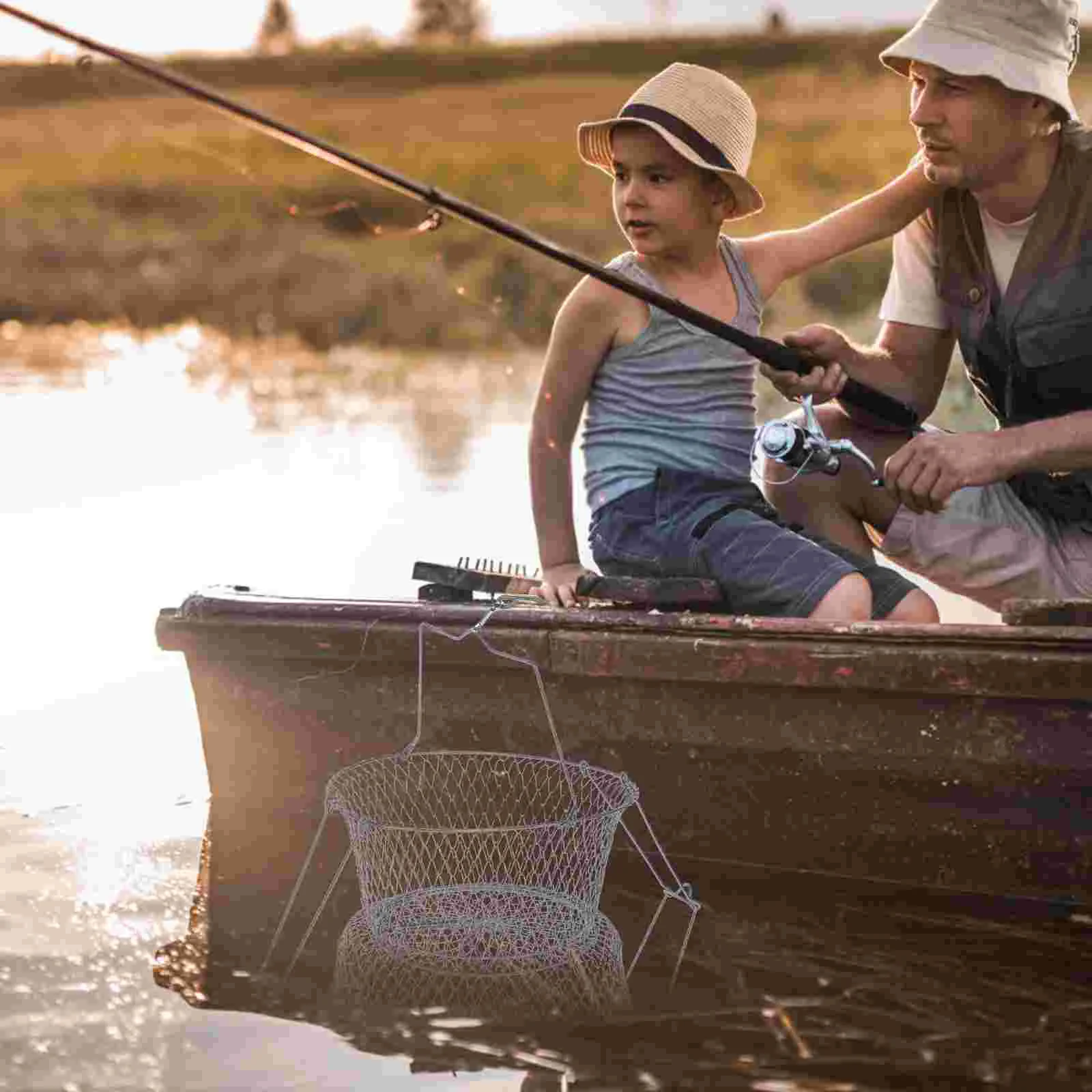 

Fishing Cage Fish Mesh Cage Fishing Catching Netting Foldable Fishing Mesh for Fishing