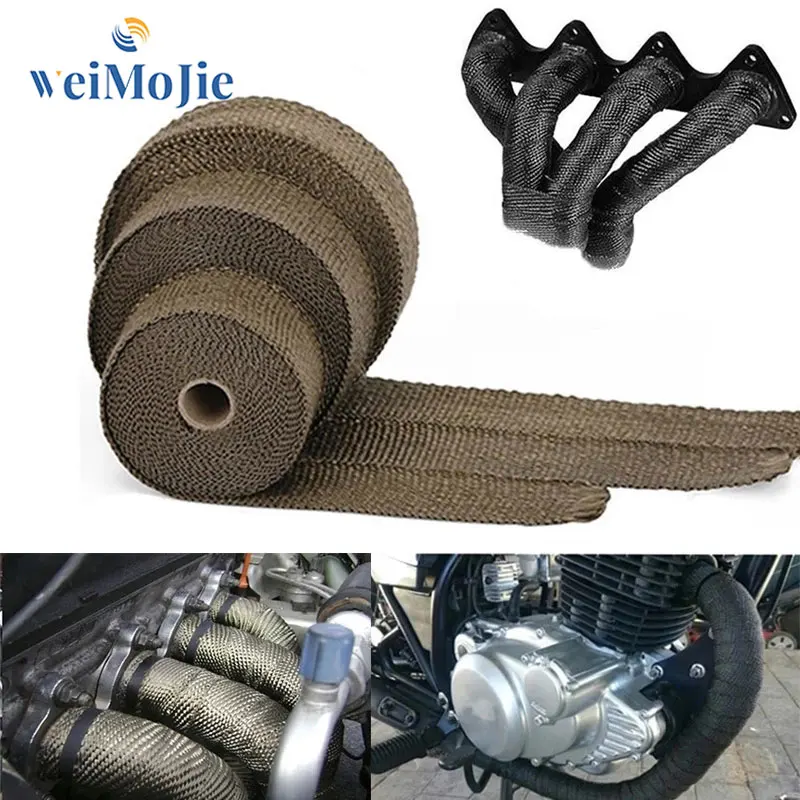 

5M/10M/15M Motorcycle Exhaust Wrap Pipe Header Heat Wrap Turbo Mainfold Heat Exhaust Thermal Wrap Tape Stainless Steel Ties
