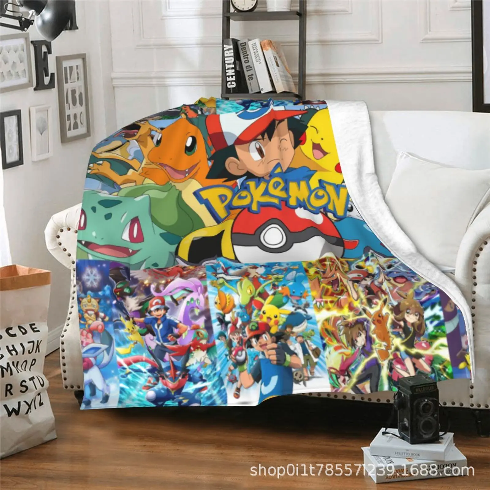 

Anime pokemon Pikachu blanket flannel blanket summer air-conditioned room blanket children's birthday gift