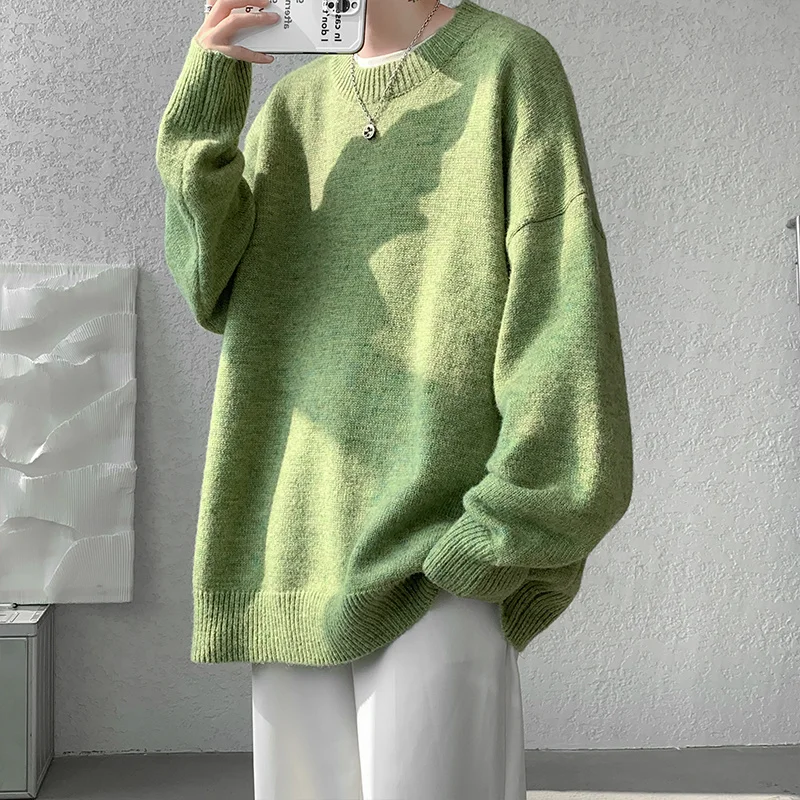

Privathinker Autumn Winter Large Size Men's Round Neck Sweater Unisex Korean Clothing Fashion Soft Male Knitted Pullovers