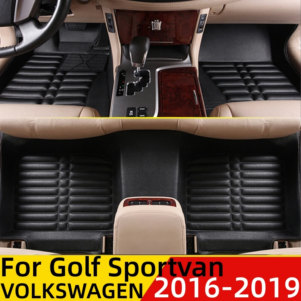 

Автомобильные коврики WZJ 3D для любой погоды, коврики для VOLKSWAGEN Golf Sportvan 16-19, подходят под заказ, передняя и задняя напольная подкладка, детали, коврик