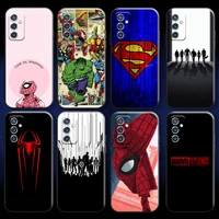 marvel avengers spider man for xiaomi redmi 10 note 9 10 pro 5g 9t 10s phone case soft black liquid silicon back funda
