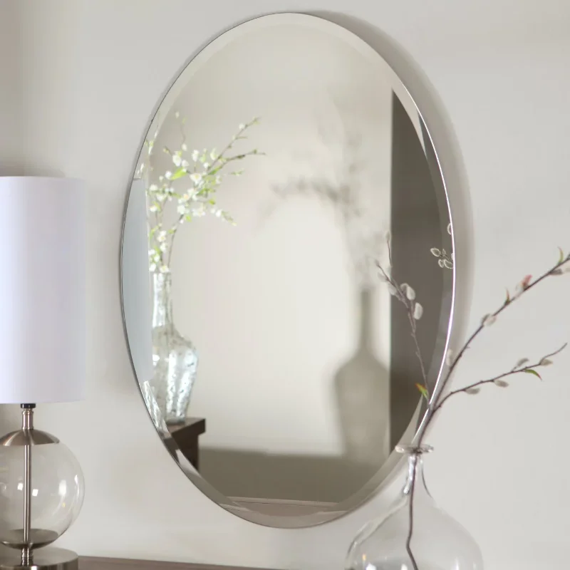 

Декоративное зеркало для ванной Jaxon 23,6X31,5 дюйма, овальное Безрамное, со Скосом, горизонтально или вертикально