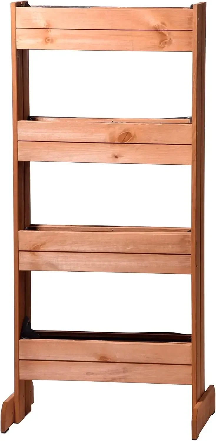 Вертикальная цветочная кровать с 4 деревянными горшками для сада патио балкона