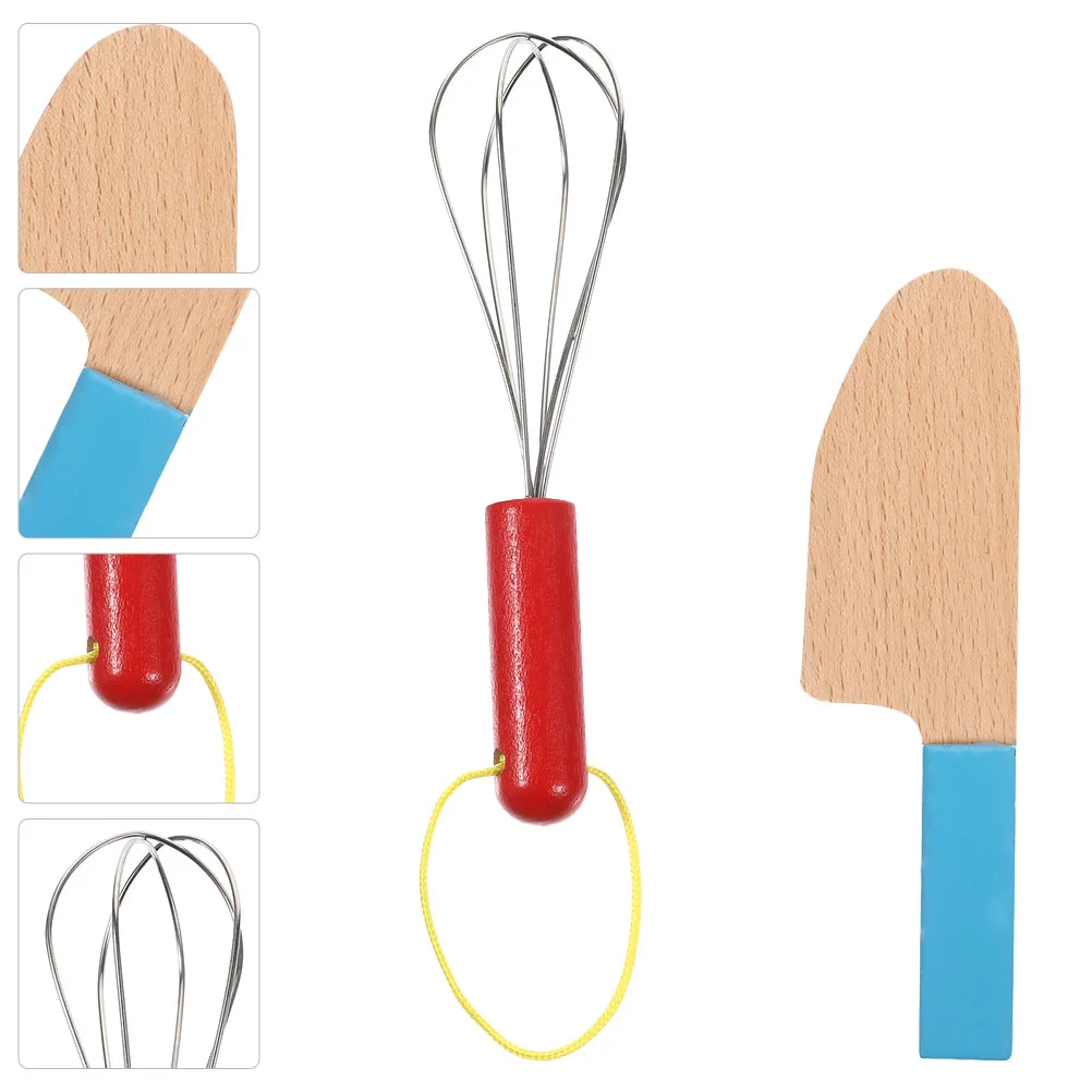 

Toy Play Kitchenware Whisk Toys Educational Kids Kitchen Child Plaything Pretend Wooden Wood Tableware Simulation House Playset