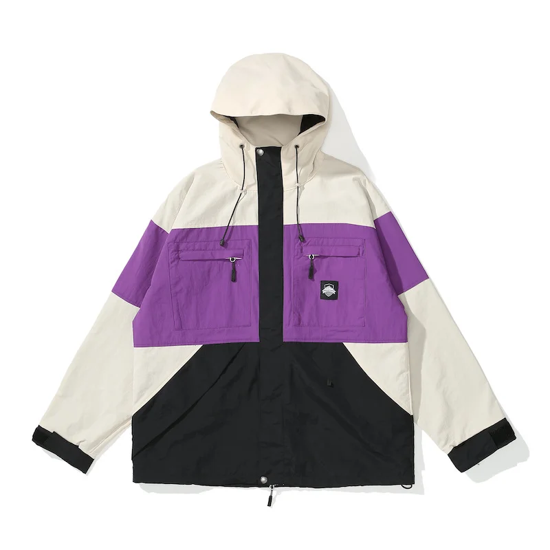 

Simons Vintage Outdoor Functional Mountaineering Color Blocking Jacket Amekaji Mountain Wind Parka Spring and Autumn Casual Coat