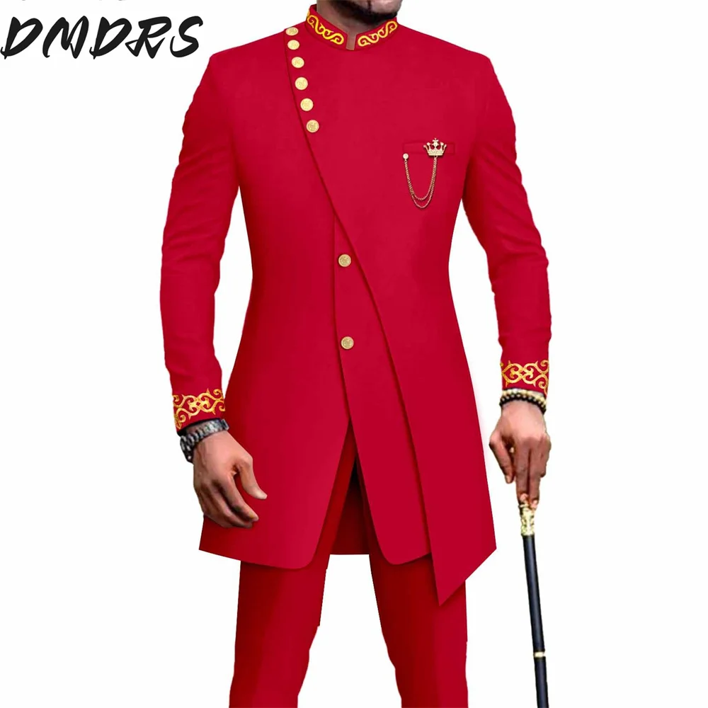 Элегантный Африканский Национальный принт батик мужской повседневный костюм из