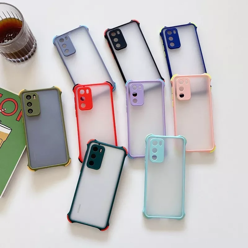 

Anti Fall Phone Case For OPPO Find X3 X2 NEO Pro Lite Shockproof Matte Transparent Candy Colors Cover