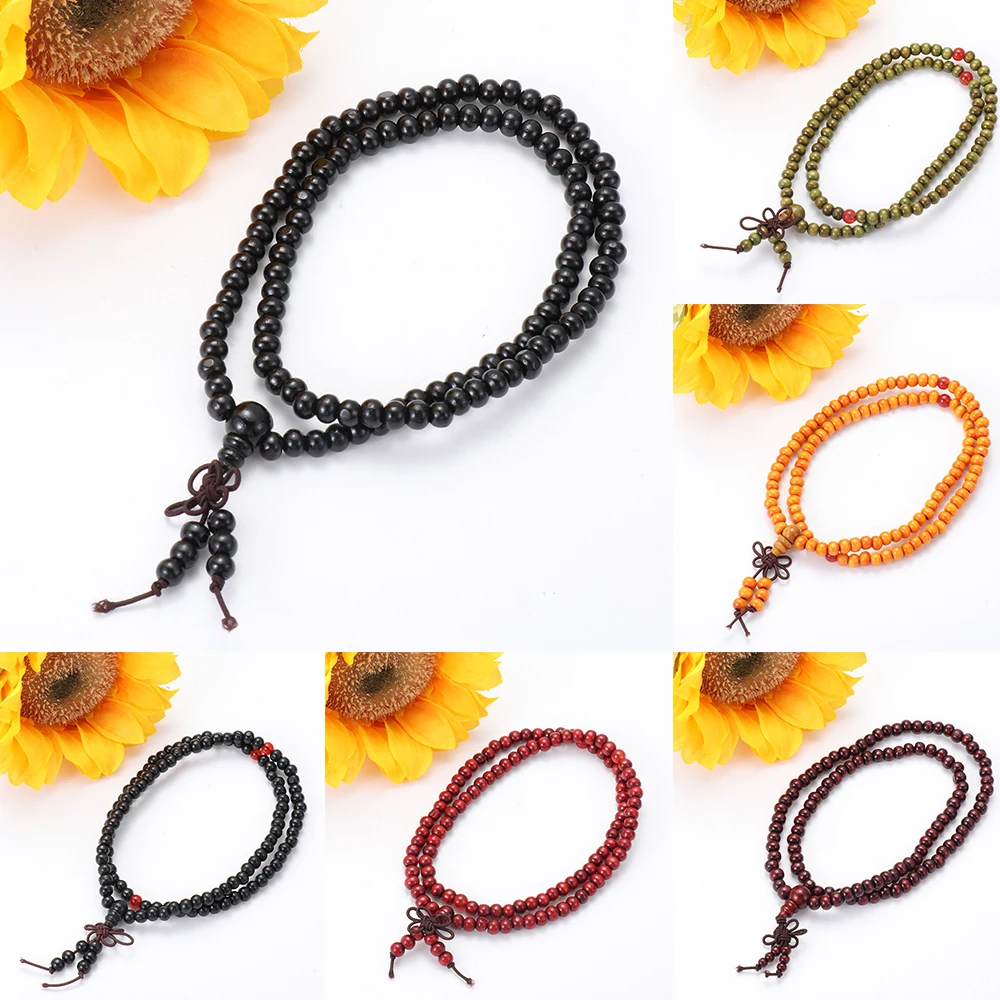 Браслет для медитации из натурального дерева сандала "Будда", подарок для женщин, бусины диаметром 6 мм.