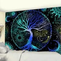 psychedelic tree of life tapestry home decor hippie wall hanging moon phase mandala witchcraft tapestry aesthetic room decor