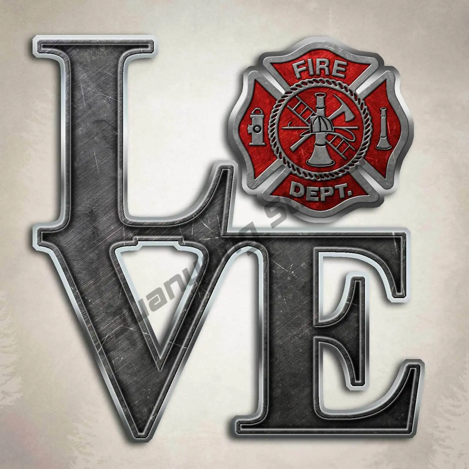

Creative Stickers Firefighter Love Decal Volunteer Fire Department Wife Cross IAFF Fireman Sticker Decor Car Accessories KK10cm