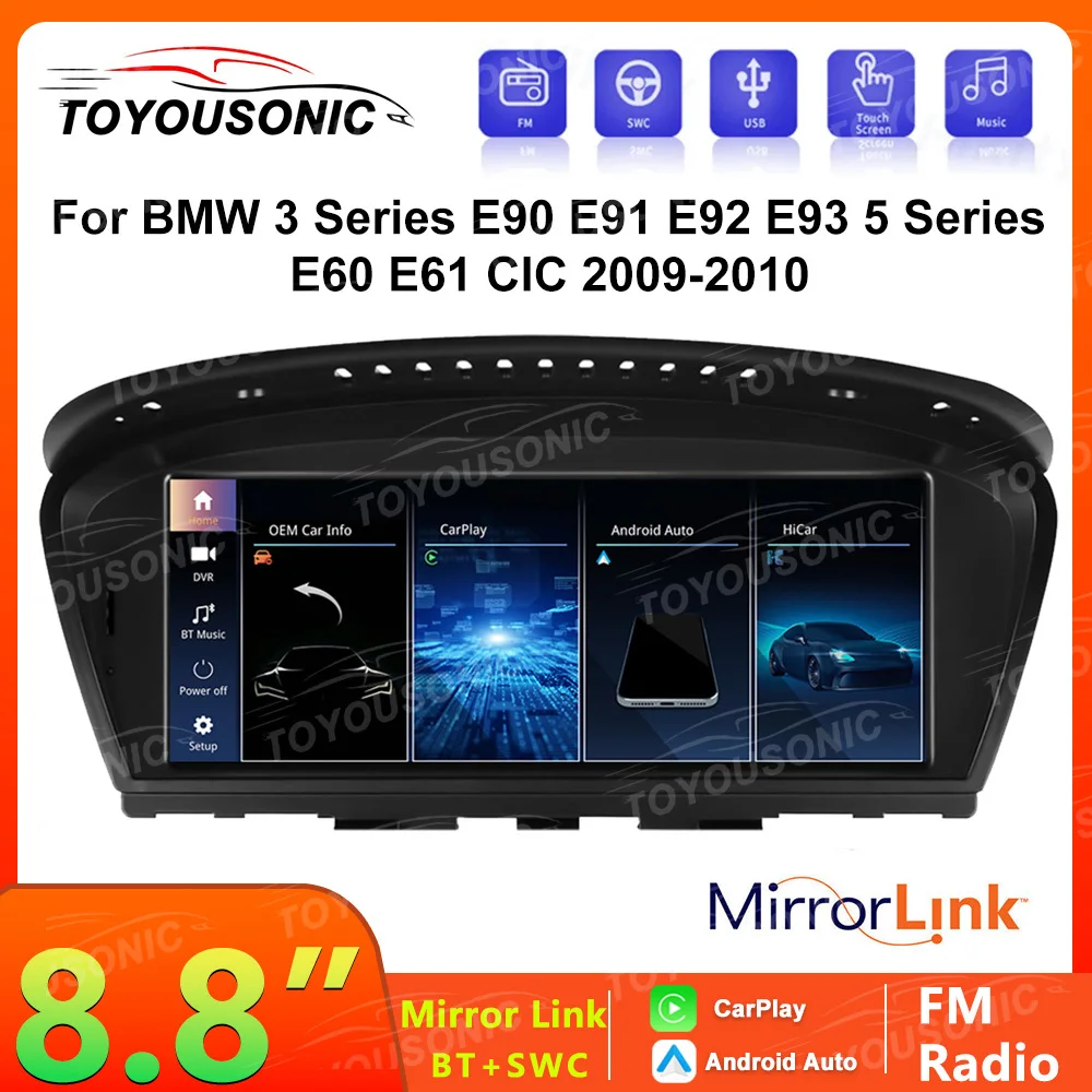 TOYOUSONIC 8 &quotэкран беспроводной CarPlay Android автомобильное стерео для BMW 3 5 серии CIC