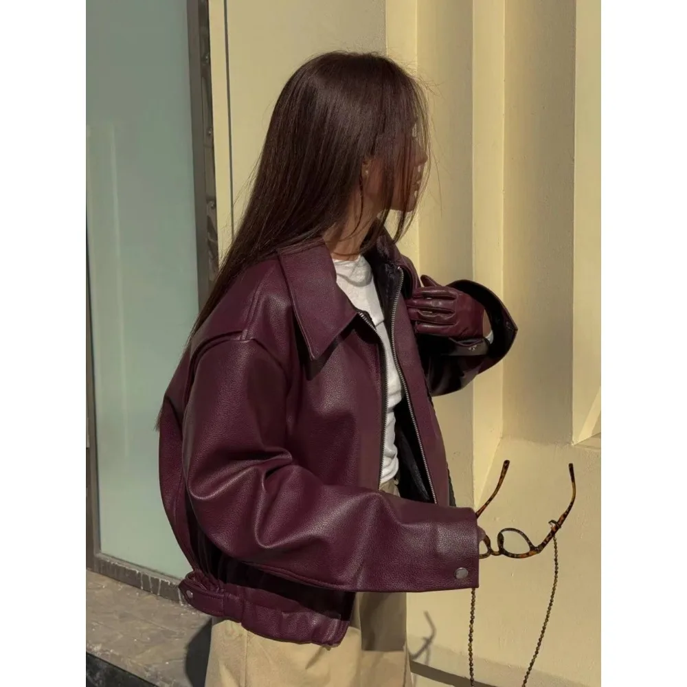 Модная байкерская куртка Женская Осенняя уличная одежда верхняя с длинным