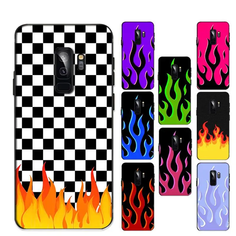 

YNDFCNB Fashion Flame Pattern Phone Case for Samsung A51 A30s A52 A71 A12 for Huawei Honor 10i for OPPO vivo Y11 cover