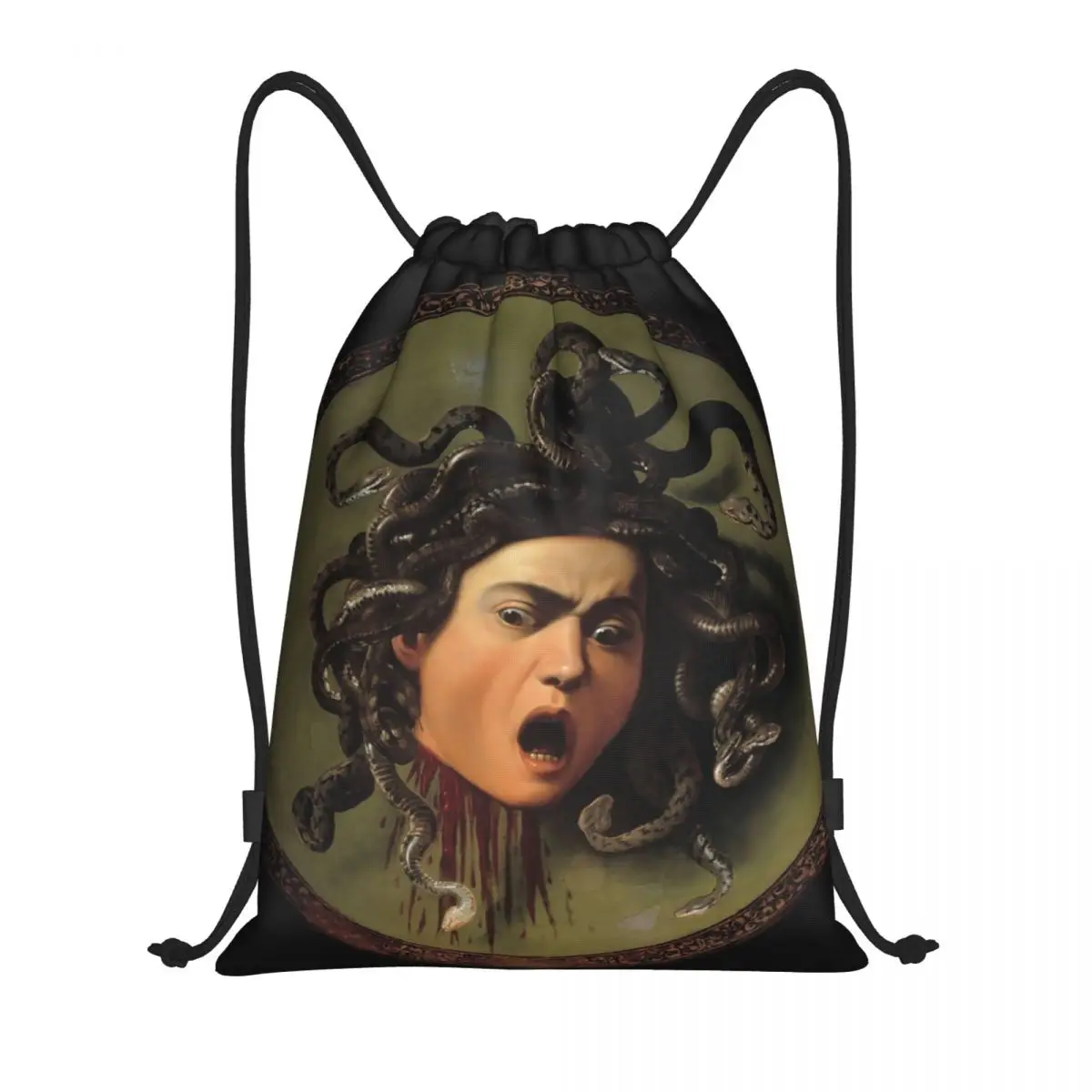 

Custom Greek Myth Gorgons Medusa Head Drawstring Bag Women Men Lightweight Sports Gym Storage Backpack
