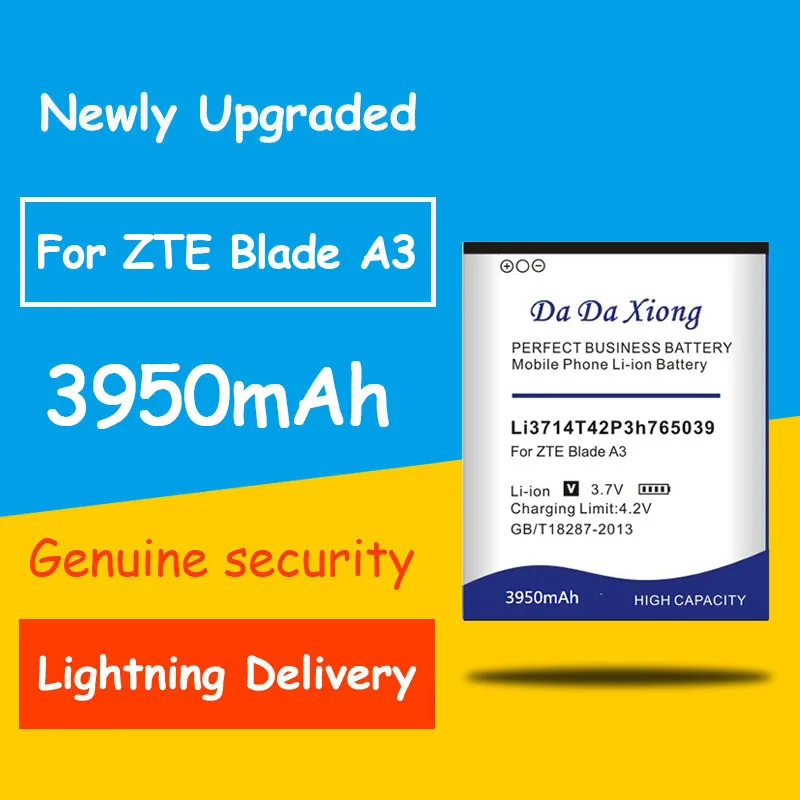 Бесплатная доставка 3950mAh Li3714T42P3h765039 Аккумулятор для ZTE Blade A3 T220 AF3 T221 A5 AF5 | Мобильные