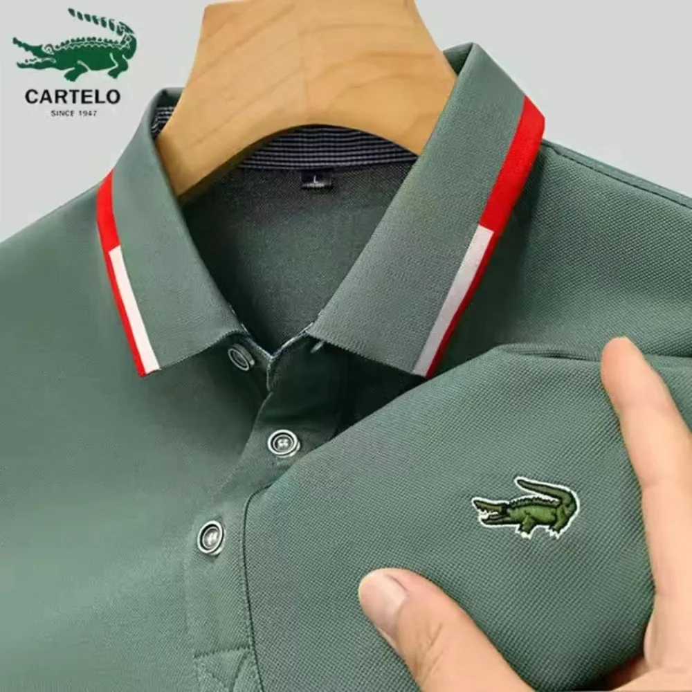 

High Quality New Summer Brand Embroidered Polo Shirt Men Hot Men's Short Sleeve Breathable Top Business Casual Polo-shirt for Me