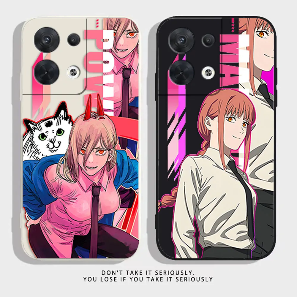 

Anime Chainsaw Man Power Phone Case For OPPO RENO 8 7 9 6 7SE 5 4 4SE 4 3 4G 5G PRO PLUS Colour Liquid Case Cover Funda Shell