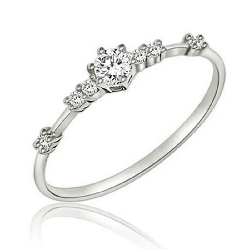 

Delicate Shining Zircon Ring For Women Silver Gold Color Classic Luxury Princess Wedding Engagement Ring Exquisite Jewelry Gifts
